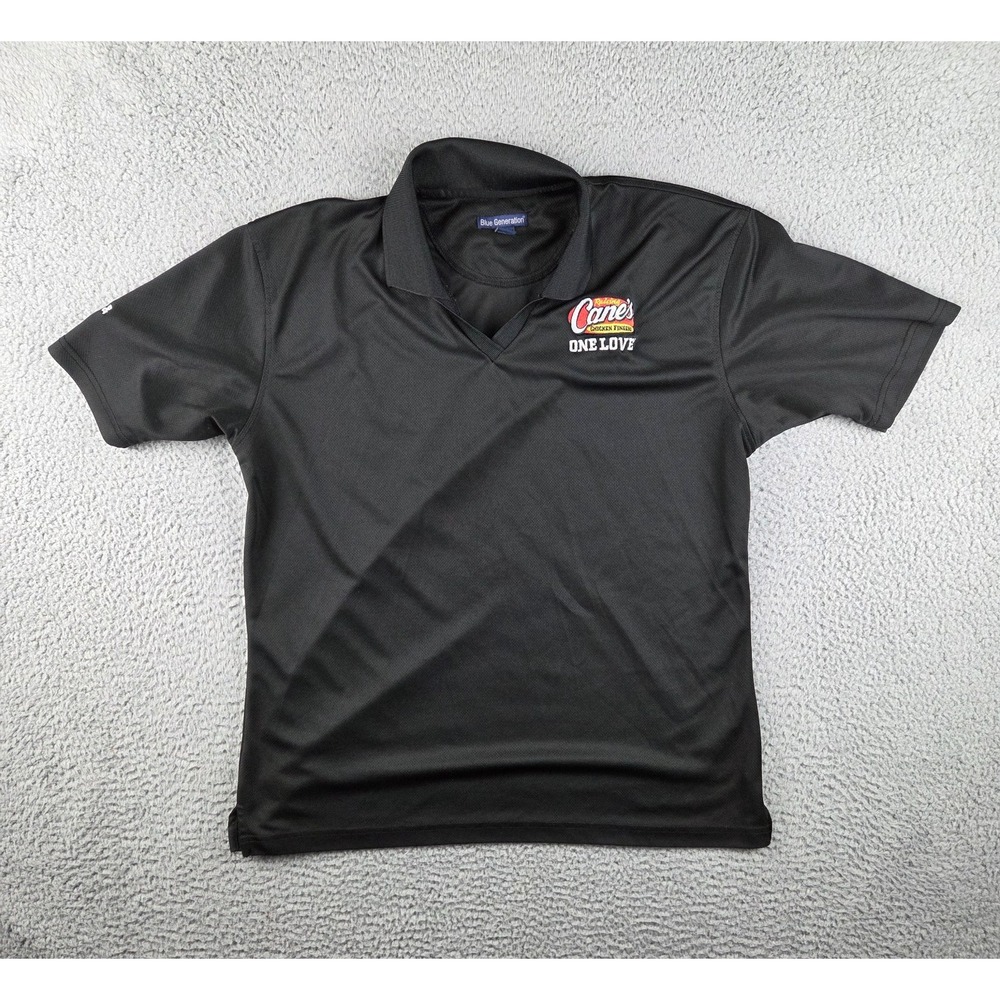 Raising Canes Fry Cook Cashier Employee Worker‎ Polo Shirt Women XL Black Logo
